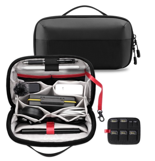Electronic Organizer Accessory Tech Pouch For MacBook Charger, Cables, PowerBank, Hard Drive, Cords, Water-resistant Storage Bag Electronic Organizer Accessory Tech Pouch For MacBook Charger, Cables, PowerBank, Hard Drive, Cords, Water-resistant Storage Bag