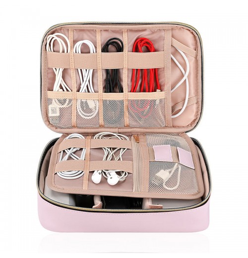 Portable Pu Leather Electronics Organizer Electronic Accessories Bag Travel Cable Organizer Bag Portable Pu Leather Electronics Organizer Electronic Accessories Bag Travel Cable Organizer Bag