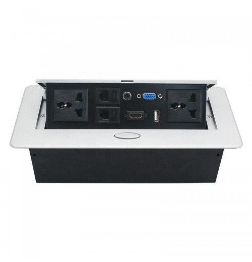 Kitchen universal charging desktop pop up socket rj45 VGA socket AC outlet electric connect box Kitchen universal charging desktop pop up socket rj45 VGA socket AC outlet electric connect box