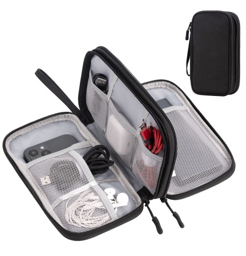 Electronic Organizer, Travel Cable Organizer, Double Layers Portable Waterproof Pouch, Electronic Accessories Storage Case for C Electronic Organizer, Travel Cable Organizer, Double Layers Portable Waterproof Pouch, Electronic Accessories Storage Case for C
