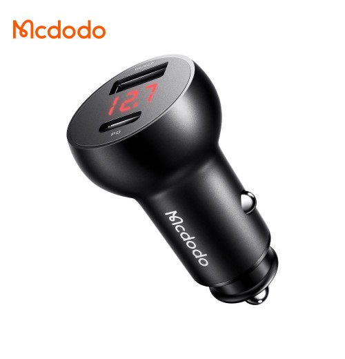 Mcdodo 681 Dual-Port Car Charger 30W Fast Charge Digital Display USB-C + USB PD 3.0 QC4.0 SCP Functions Electric OTP Protection Mcdodo 681 Dual-Port Car Charger 30W Fast Charge Digital Display USB-C + USB PD 3.0 QC4.0 SCP Functions Electric OTP Protection